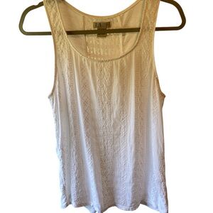 Lucky Brand White Textured Tank Top